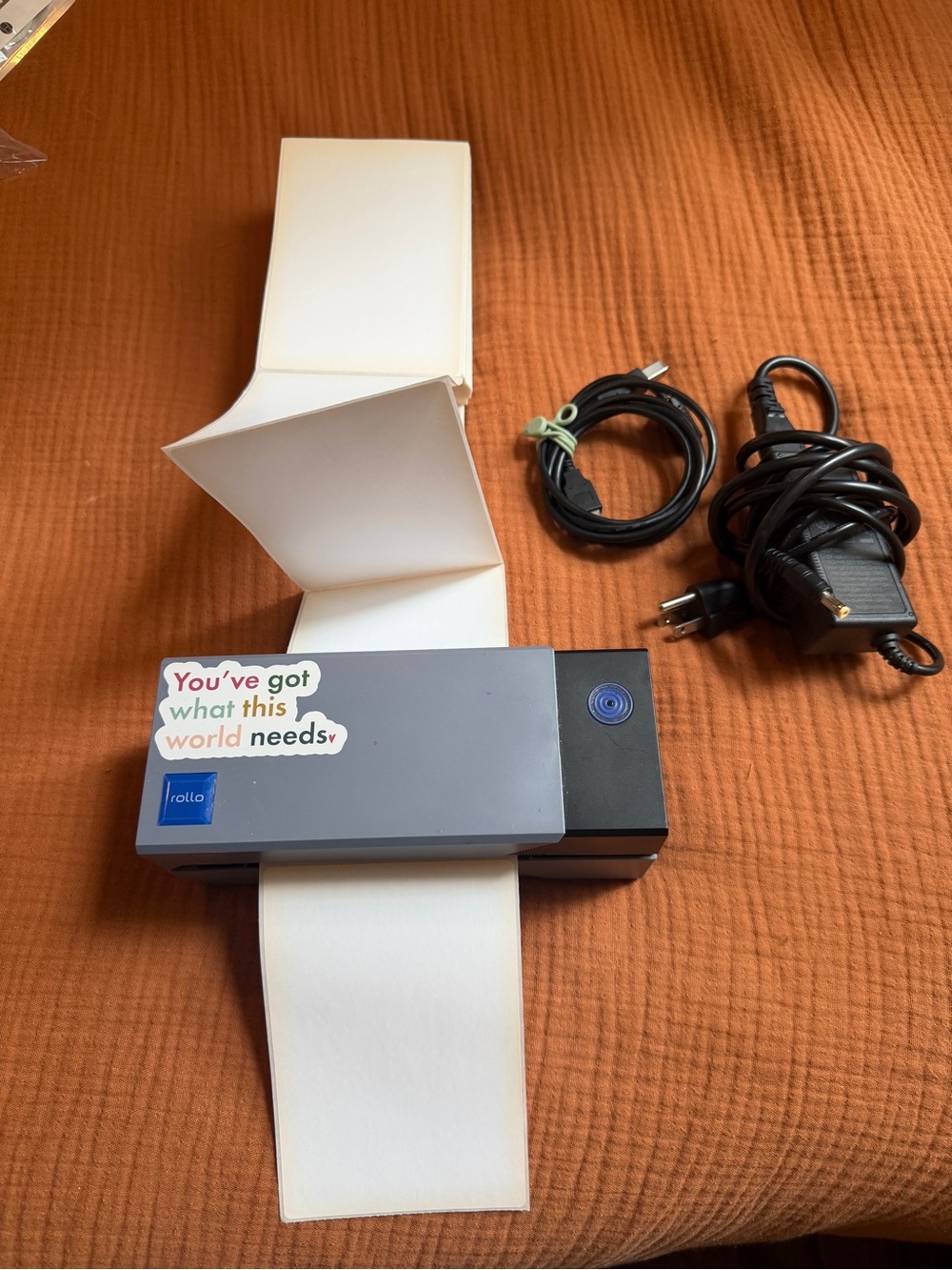 Rollo Thermal Label Printer in Gray with Power Cords